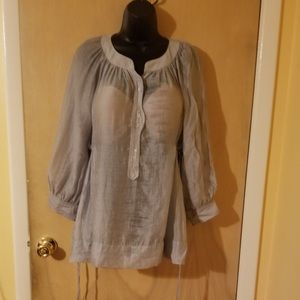 See throw long blouse long sleeves with buttons